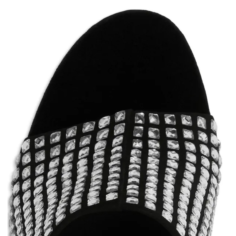 BURBERRY Ivy Velvet Rhinestone Sandals Black Ankle Strap Heels EU39/39.5 US9 ⚪️ - Picture 4 of 16
